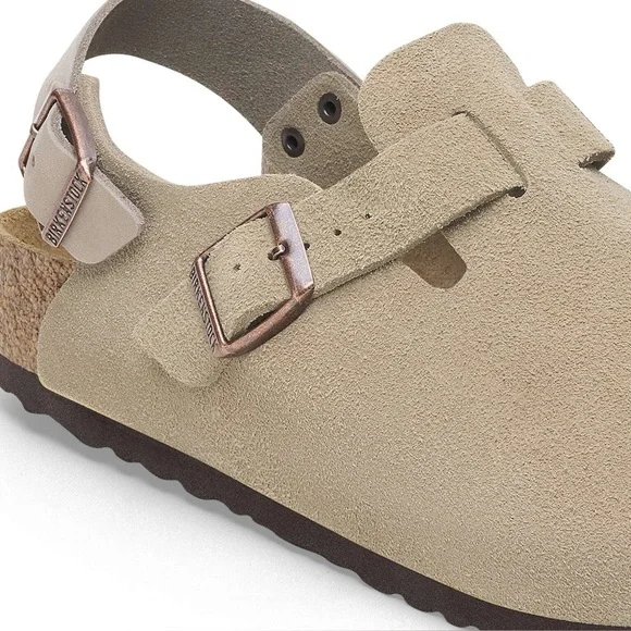 Birkenstock Tokio Men's Clogs Suede Leather Slide Sandal Taupe Size 45/12 - 12.5 - Picture 2 of 16